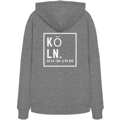 Köln Koordinaten (großer Druck auf dem Rücken) - Organic Hoodie