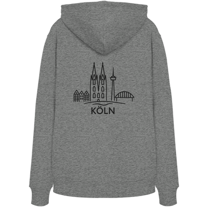 Köln Skyline (großer Druck auf dem Rücken) - Organic Hoodie