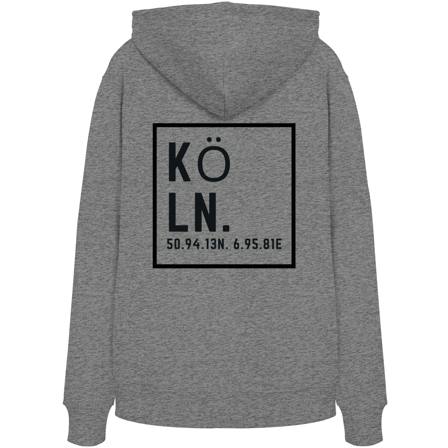 Köln Koordinaten (großer Druck auf dem Rücken) - Organic Hoodie