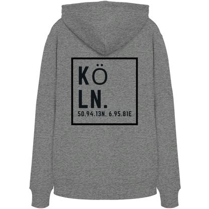 Köln Koordinaten (großer Druck auf dem Rücken) - Organic Hoodie