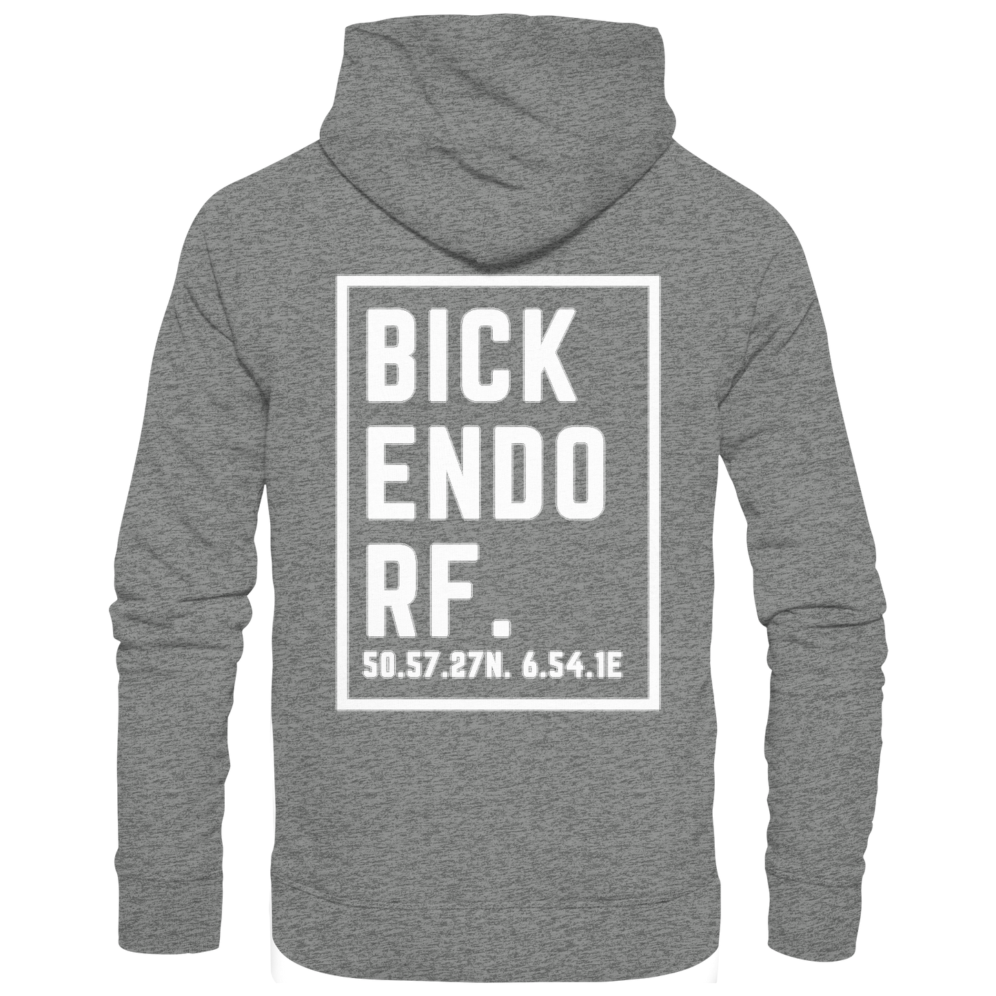 Bickendorf Koordinaten (großer Druck auf dem Rücken) - Organic Hoodie
