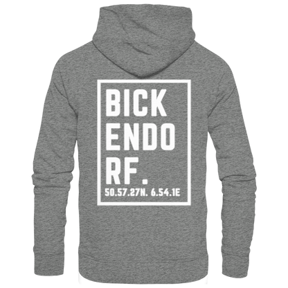 Bickendorf Koordinaten (großer Druck auf dem Rücken) - Organic Hoodie