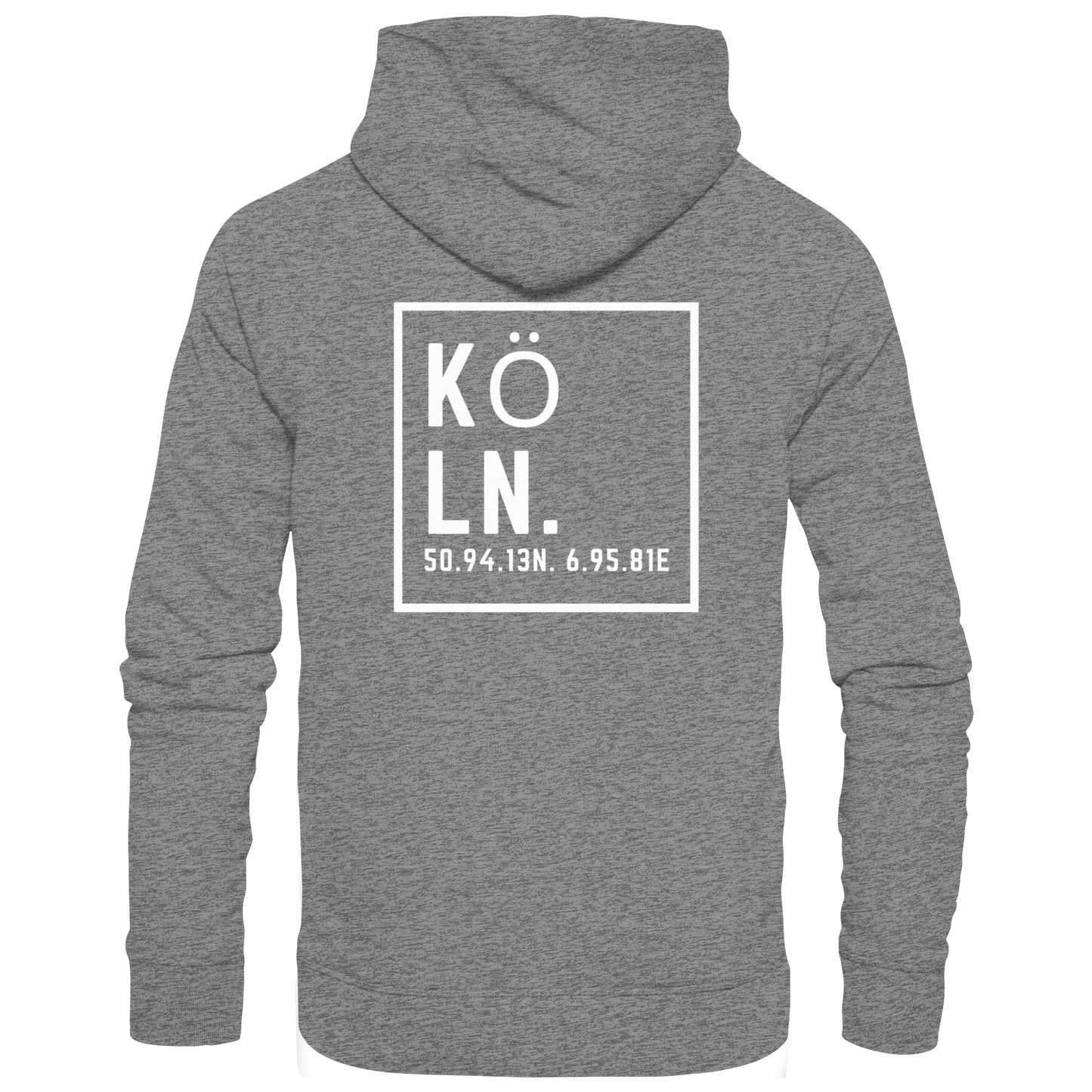Köln Koordinaten (großer Druck auf dem Rücken) - Organic Hoodie