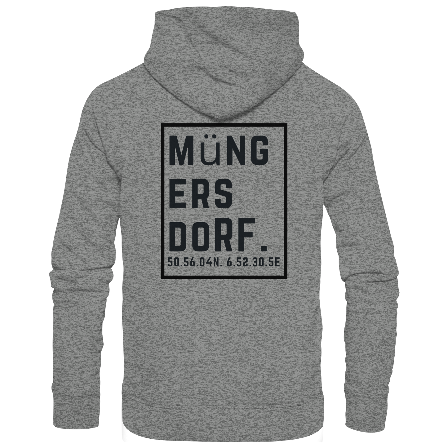 Müngersdorf Koordinaten (großer Druck auf dem Rücken) - Organic Hoodie