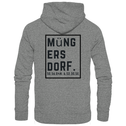 Müngersdorf Koordinaten (großer Druck auf dem Rücken) - Organic Hoodie