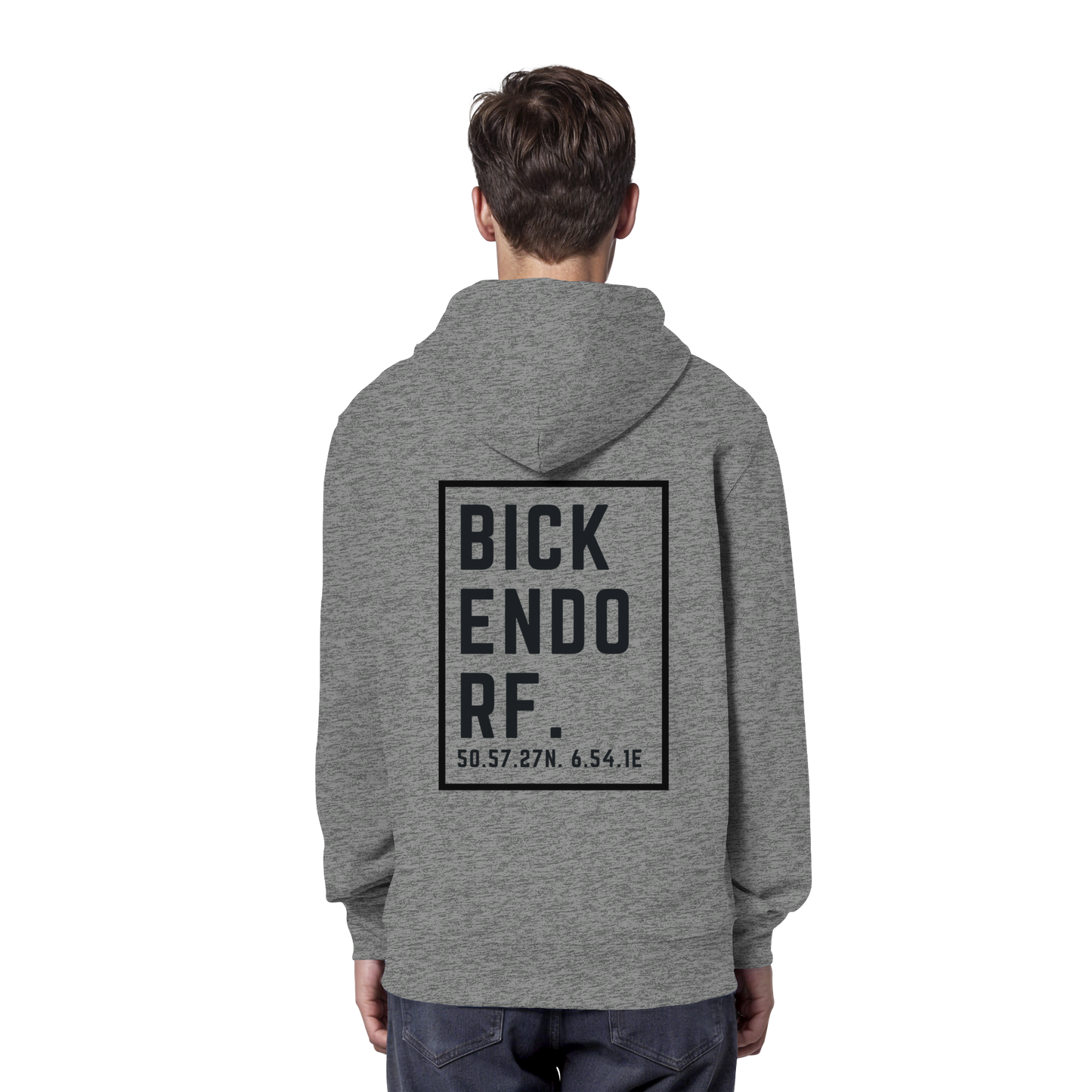 Bickendorf Koordinaten (großer Druck auf dem Rücken) - Organic Hoodie