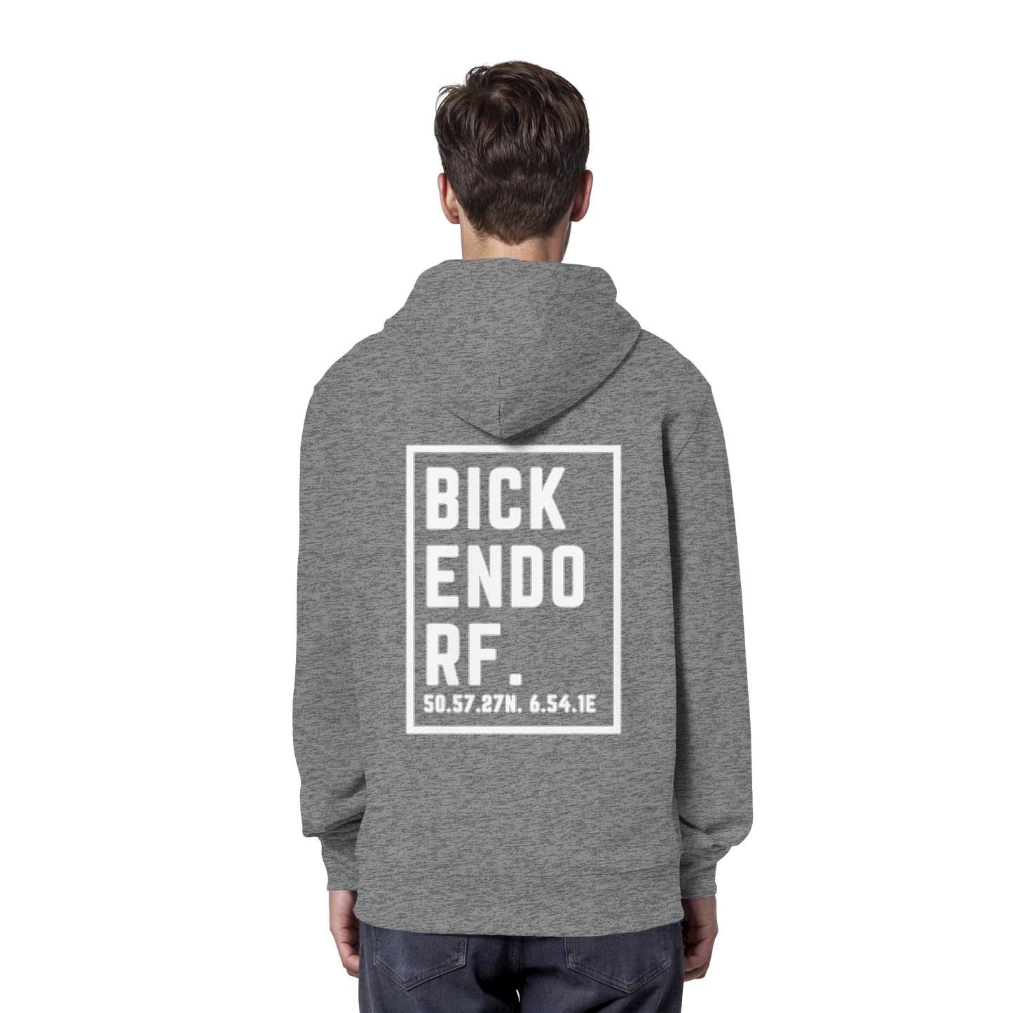 Bickendorf Koordinaten (großer Druck auf dem Rücken) - Organic Hoodie
