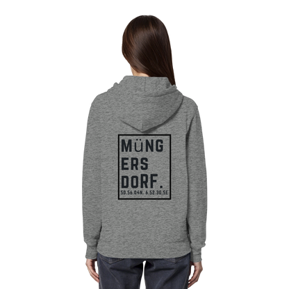 Müngersdorf Koordinaten (großer Druck auf dem Rücken) - Organic Hoodie