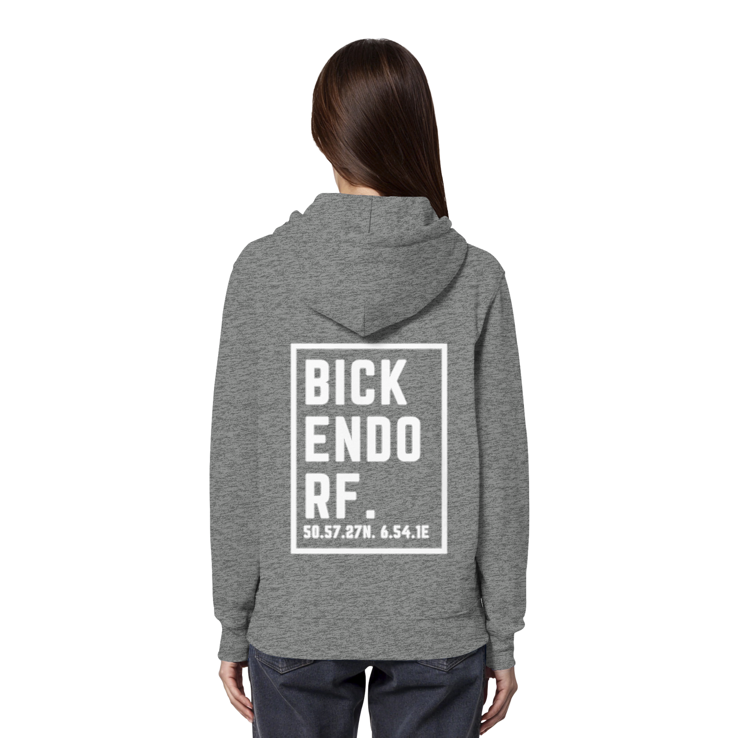 Bickendorf Koordinaten (großer Druck auf dem Rücken) - Organic Hoodie