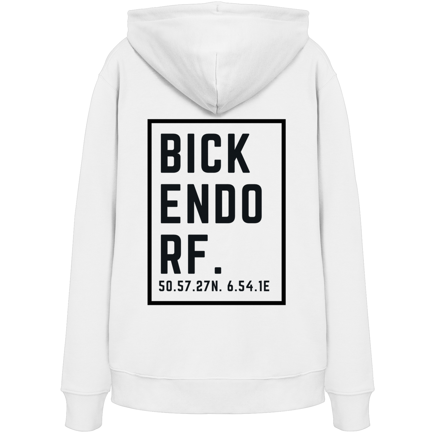 Bickendorf Koordinaten (großer Druck auf dem Rücken) - Organic Hoodie