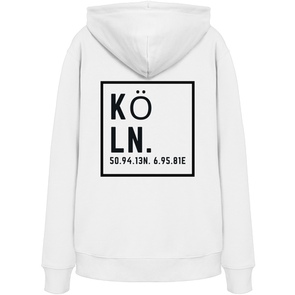 Köln Koordinaten (großer Druck auf dem Rücken) - Organic Hoodie