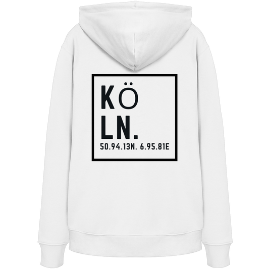 Köln Koordinaten (großer Druck auf dem Rücken) - Organic Hoodie