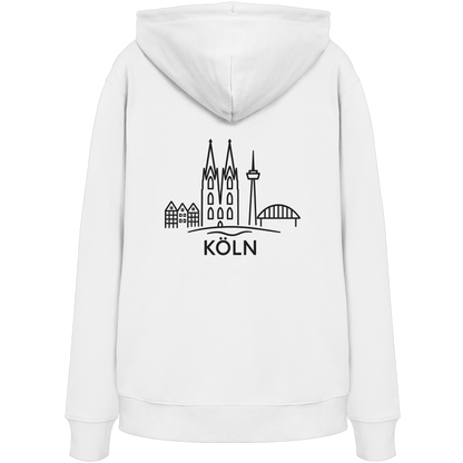 Köln Skyline (großer Druck auf dem Rücken) - Organic Hoodie