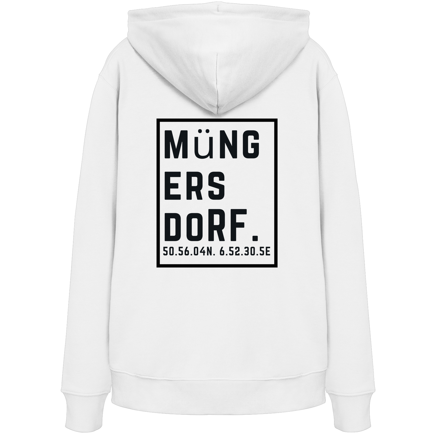 Müngersdorf Koordinaten (großer Druck auf dem Rücken) - Organic Hoodie