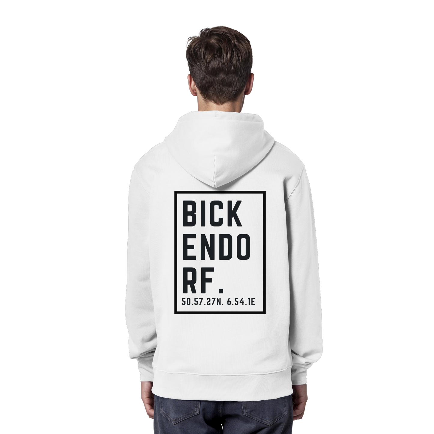 Bickendorf Koordinaten (großer Druck auf dem Rücken) - Organic Hoodie