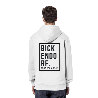 Bickendorf Koordinaten (großer Druck auf dem Rücken) - Organic Hoodie