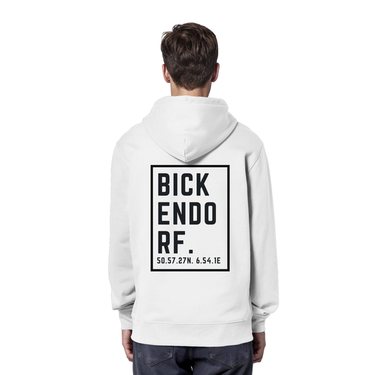 Bickendorf Koordinaten (großer Druck auf dem Rücken) - Organic Hoodie