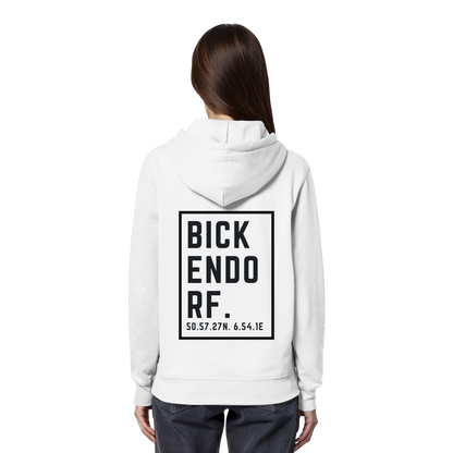 Bickendorf Koordinaten (großer Druck auf dem Rücken) - Organic Hoodie