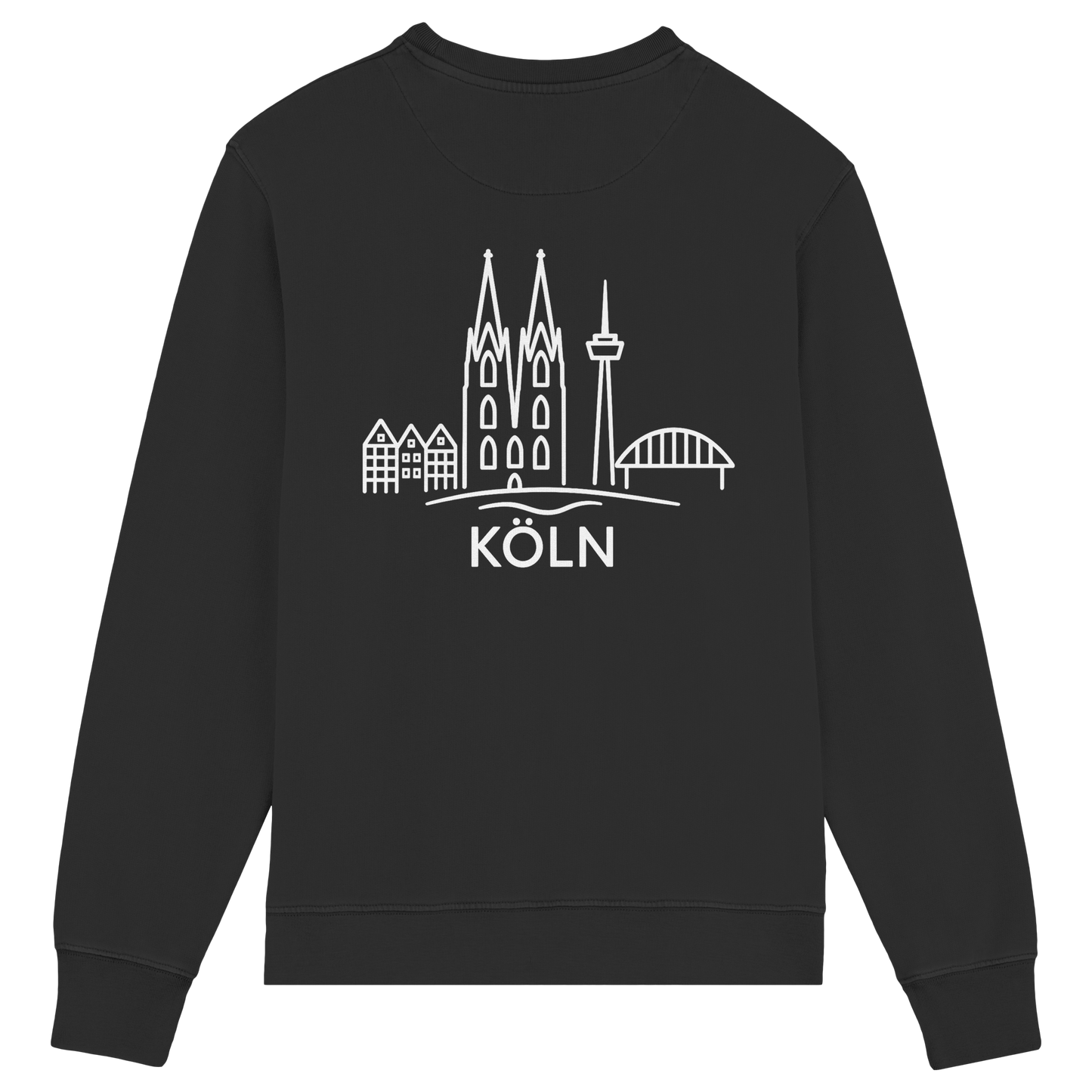 Köln Skyline (großer Druck auf dem Rücken) - Organic Lightweight Sweatshirt