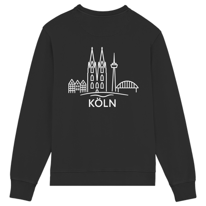 Köln Skyline (großer Druck auf dem Rücken) - Organic Lightweight Sweatshirt