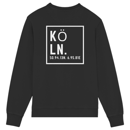 Köln Koordinaten (großer Druck auf dem Rücken) - Organic Lightweight Sweatshirt