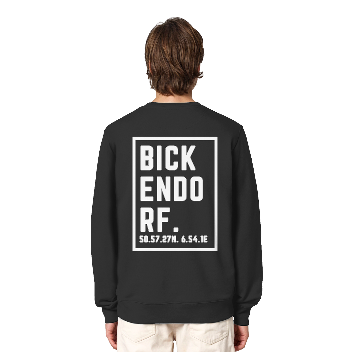 Bickendorf Koordinaten (großer Druck auf dem Rücken) - Organic Lightweight Sweatshirt
