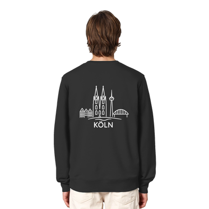 Köln Skyline (großer Druck auf dem Rücken) - Organic Lightweight Sweatshirt