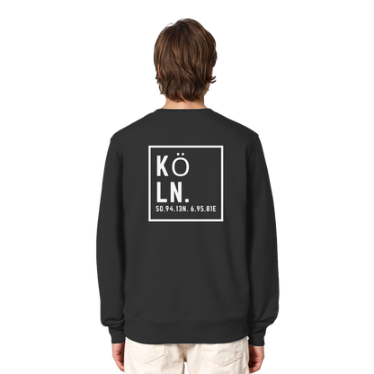 Köln Koordinaten (großer Druck auf dem Rücken) - Organic Lightweight Sweatshirt