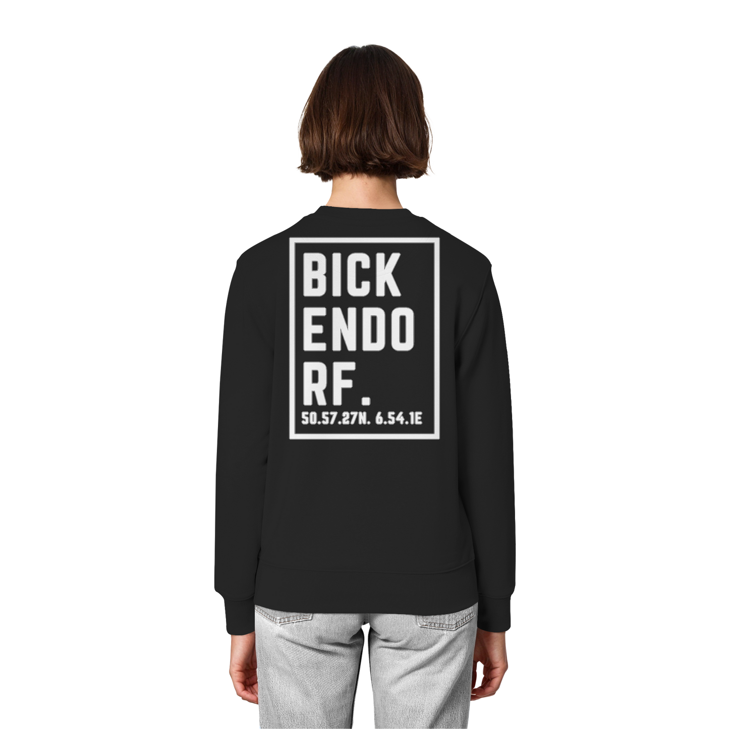 Bickendorf Koordinaten (großer Druck auf dem Rücken) - Organic Lightweight Sweatshirt