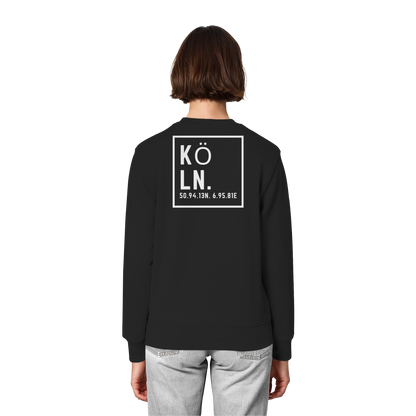 Köln Koordinaten (großer Druck auf dem Rücken) - Organic Lightweight Sweatshirt