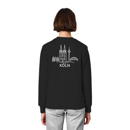 Köln Skyline (großer Druck auf dem Rücken) - Organic Lightweight Sweatshirt