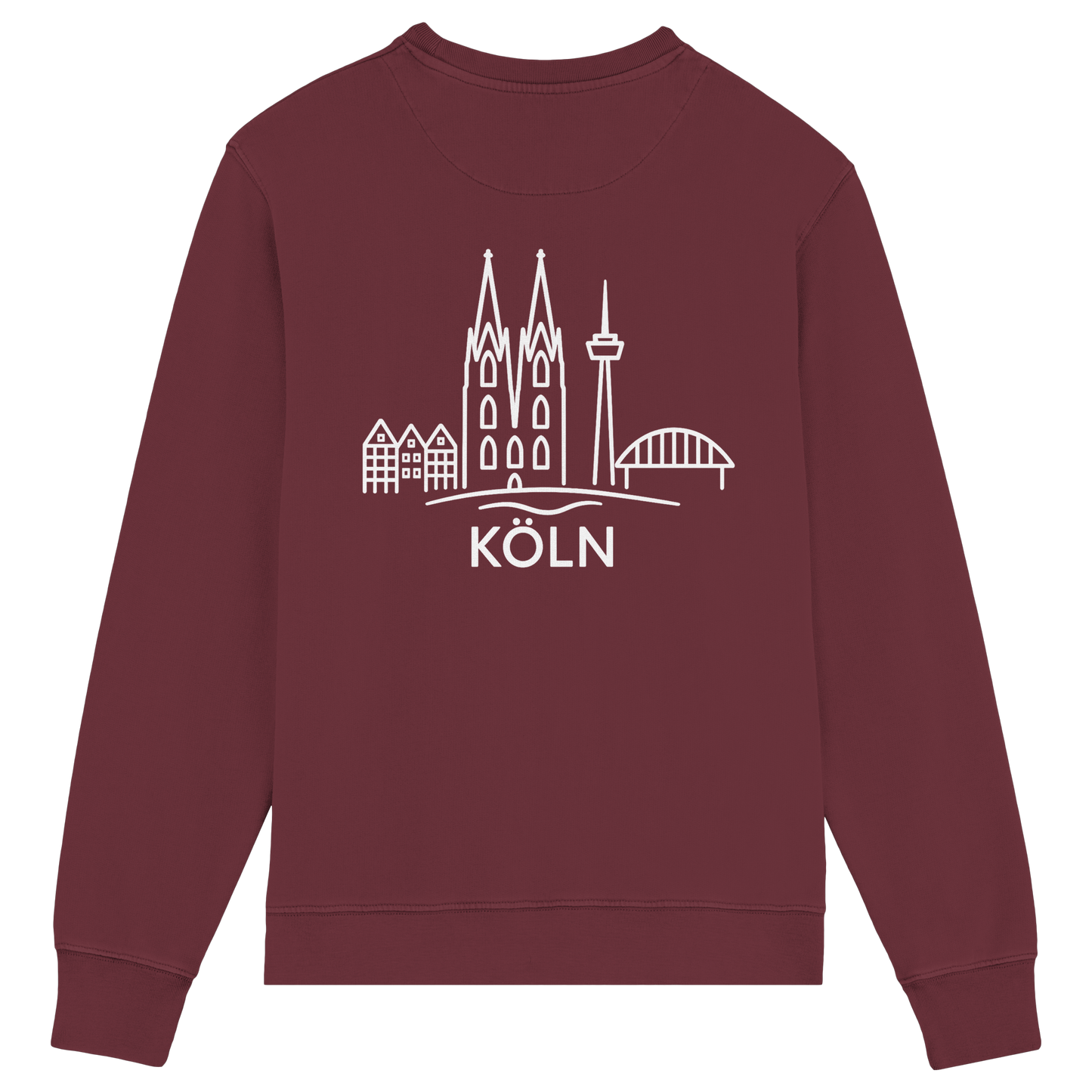 Köln Skyline (großer Druck auf dem Rücken) - Organic Lightweight Sweatshirt