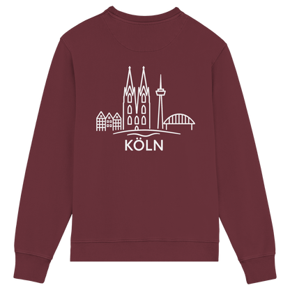 Köln Skyline (großer Druck auf dem Rücken) - Organic Lightweight Sweatshirt