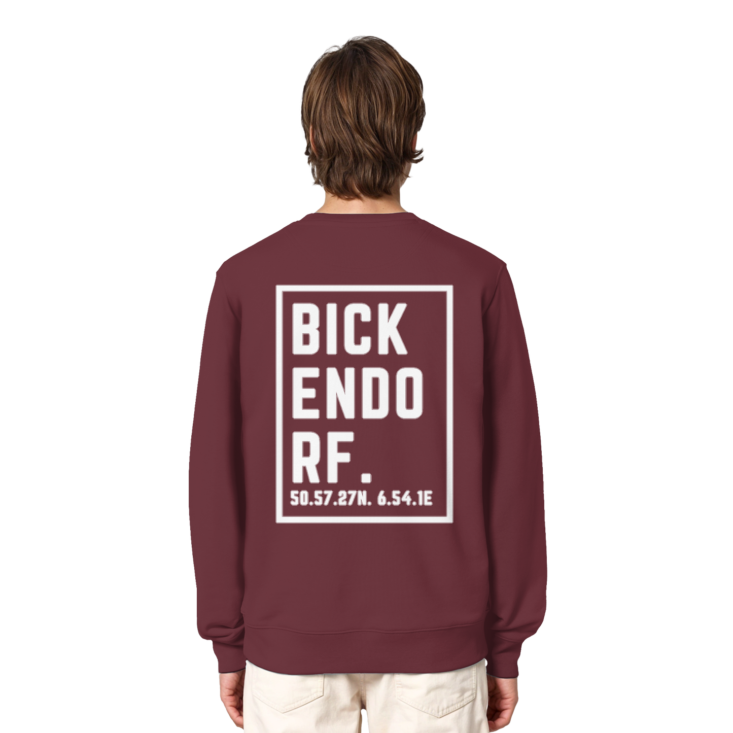 Bickendorf Koordinaten (großer Druck auf dem Rücken) - Organic Lightweight Sweatshirt