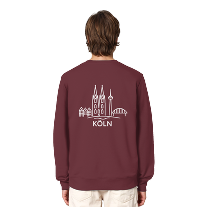 Köln Skyline (großer Druck auf dem Rücken) - Organic Lightweight Sweatshirt