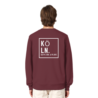 Köln Koordinaten (großer Druck auf dem Rücken) - Organic Lightweight Sweatshirt