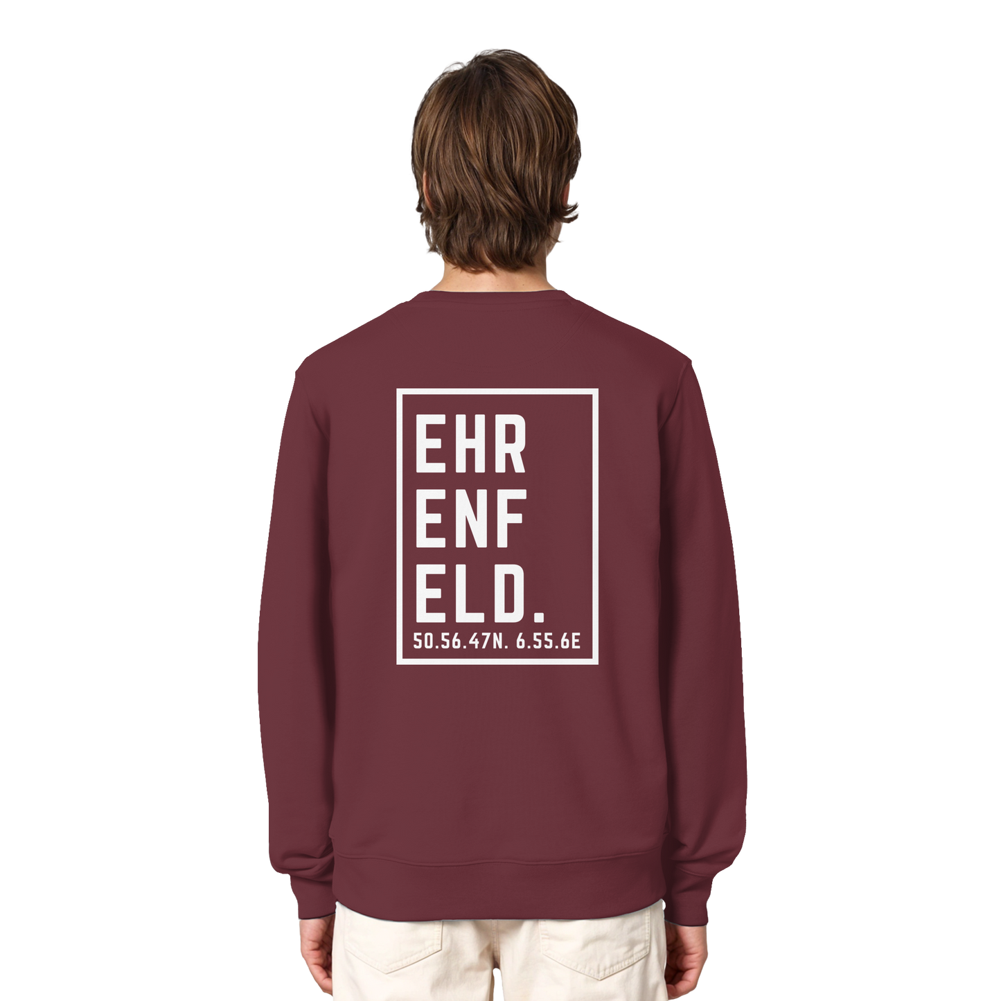 Ehrenfeld Koordinaten (großer Druck auf dem Rücken) - Organic Lightweight Sweatshirt