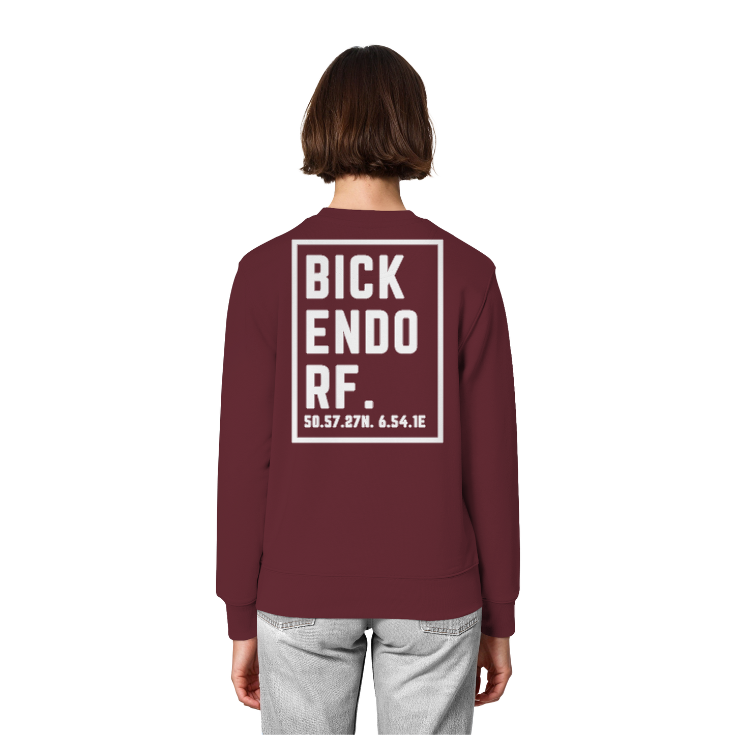 Bickendorf Koordinaten (großer Druck auf dem Rücken) - Organic Lightweight Sweatshirt