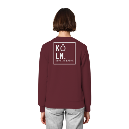 Köln Koordinaten (großer Druck auf dem Rücken) - Organic Lightweight Sweatshirt