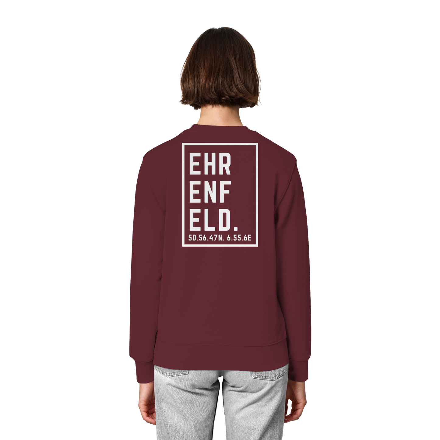 Ehrenfeld Koordinaten (großer Druck auf dem Rücken) - Organic Lightweight Sweatshirt