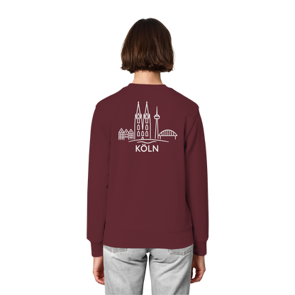 Köln Skyline (großer Druck auf dem Rücken) - Organic Lightweight Sweatshirt