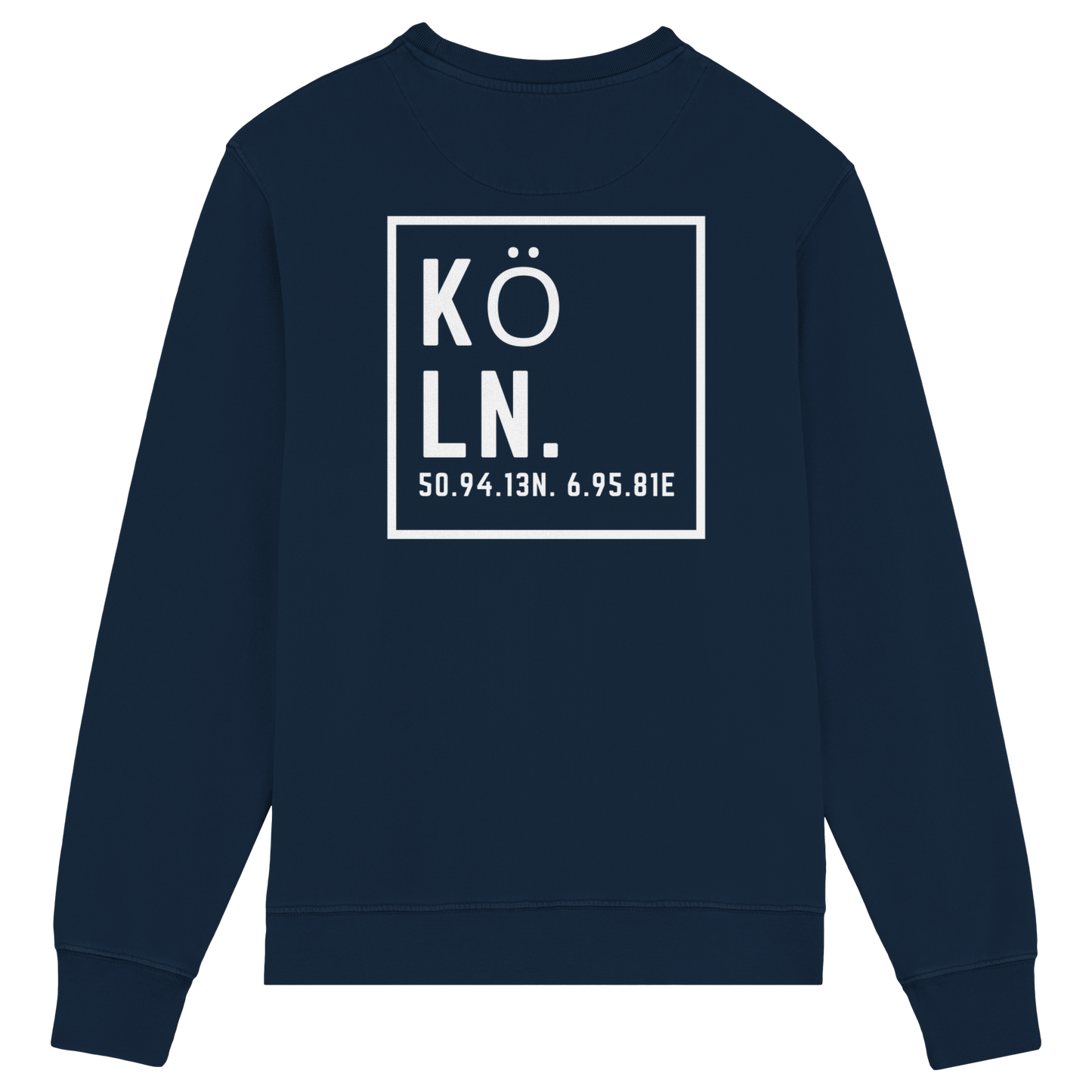 Köln Koordinaten (großer Druck auf dem Rücken) - Organic Lightweight Sweatshirt