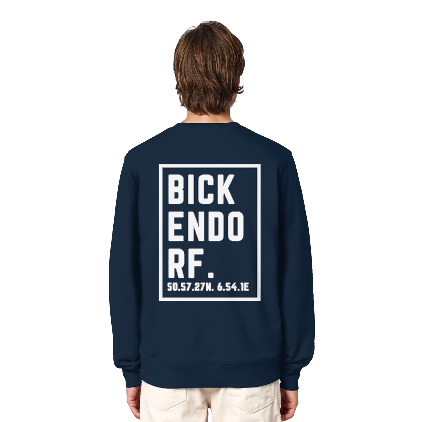 Bickendorf Koordinaten (großer Druck auf dem Rücken) - Organic Lightweight Sweatshirt