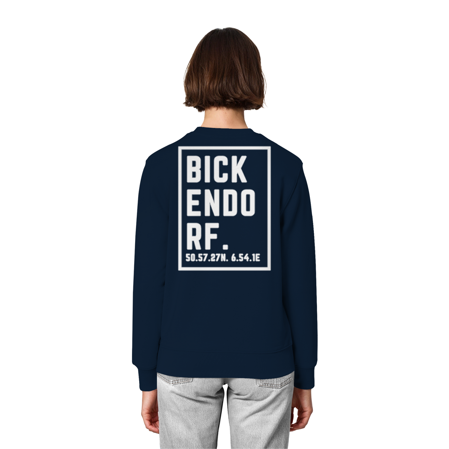 Bickendorf Koordinaten (großer Druck auf dem Rücken) - Organic Lightweight Sweatshirt