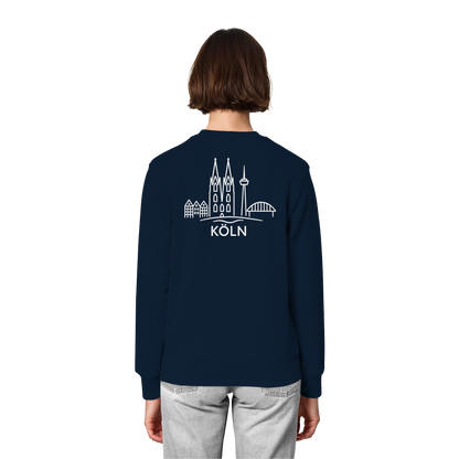 Köln Skyline (großer Druck auf dem Rücken) - Organic Lightweight Sweatshirt
