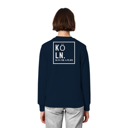 Köln Koordinaten (großer Druck auf dem Rücken) - Organic Lightweight Sweatshirt