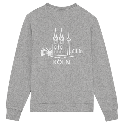 Köln Skyline (großer Druck auf dem Rücken) - Organic Lightweight Sweatshirt