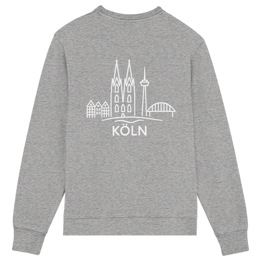 Köln Skyline (großer Druck auf dem Rücken) - Organic Lightweight Sweatshirt