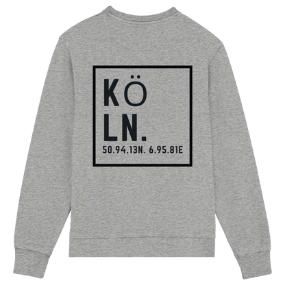 Köln Koordinaten (großer Druck auf dem Rücken) - Organic Lightweight Sweatshirt