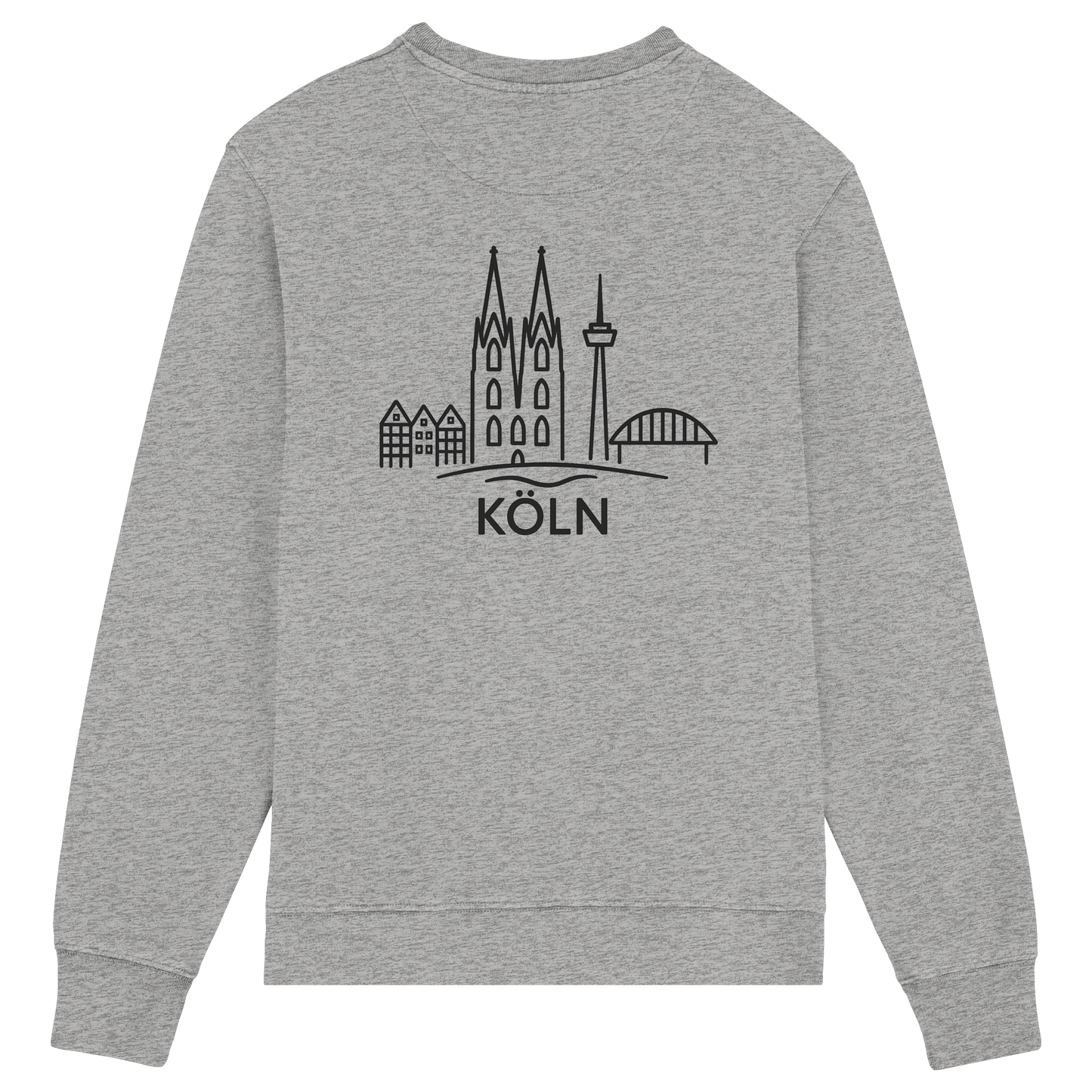 Köln Skyline (großer Druck auf dem Rücken) - Organic Lightweight Sweatshirt